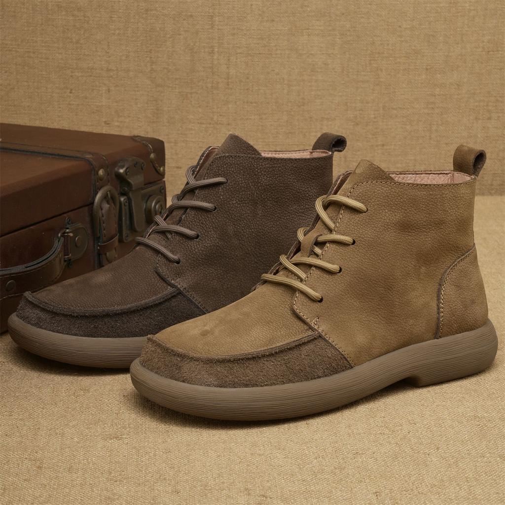 Vintage Hovězí useň vrchní vrstvy Podzim a Zima Nový trend Martensky Britský styl Módní boty s vysokým svrškem Outdoorová pánská obuv