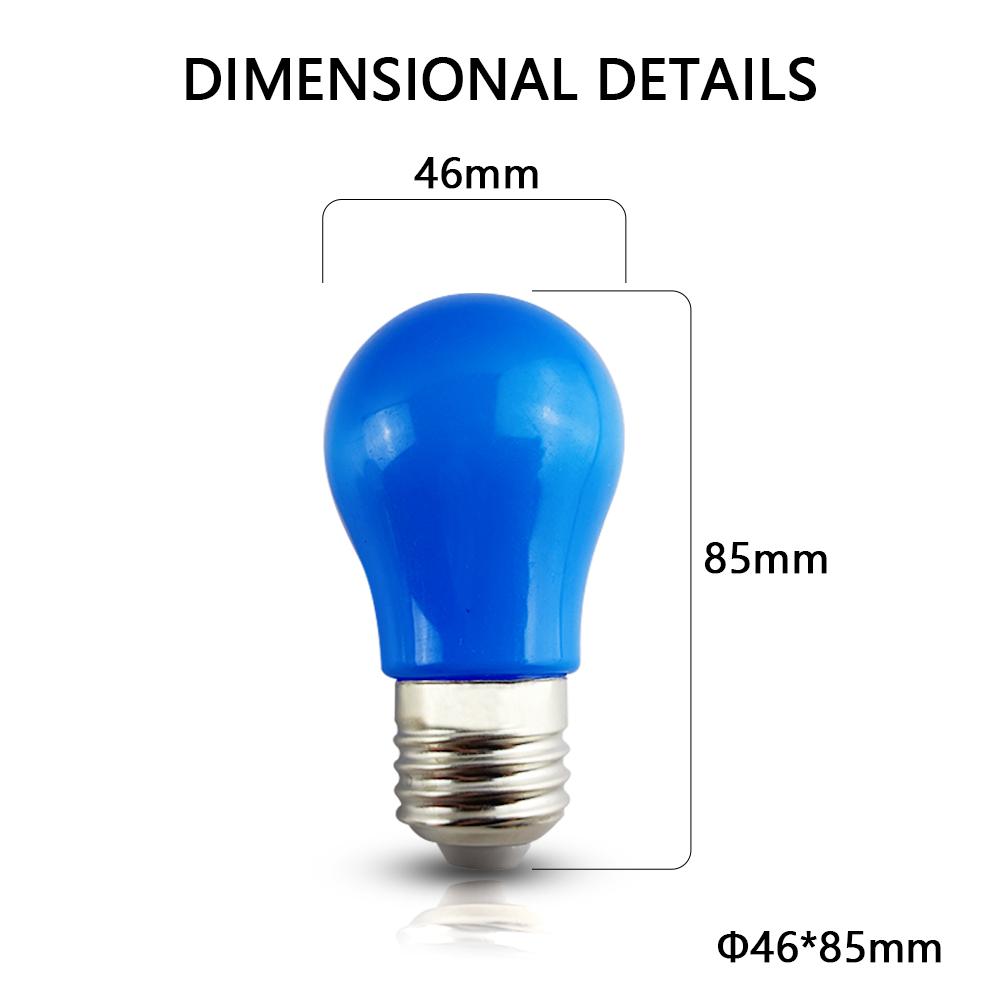 10 Adet Renkli E27 LED Ampul 220V 2W A45 Lamba Kırmızı Mavi Beyaz Sarı Pembe PC Dış Mekan Kamp Dekorasyonu Festival Renkli Ampul Lamba