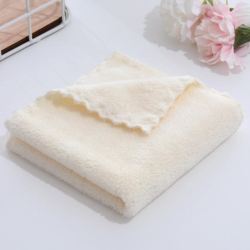 High-Density Coral Fleece Soft Absorbent Towel - 30x30 Square Baby Handkerchief & Dishcloth