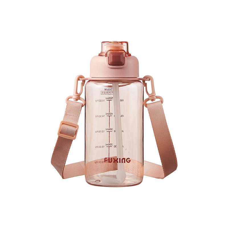 Bottiglia d'acqua sportiva da 700 ml/800 ml con cannuccia Bottiglia di plastica trasparente per uomini per campeggio estivo, escursionismo, articoli per bevande da esterno