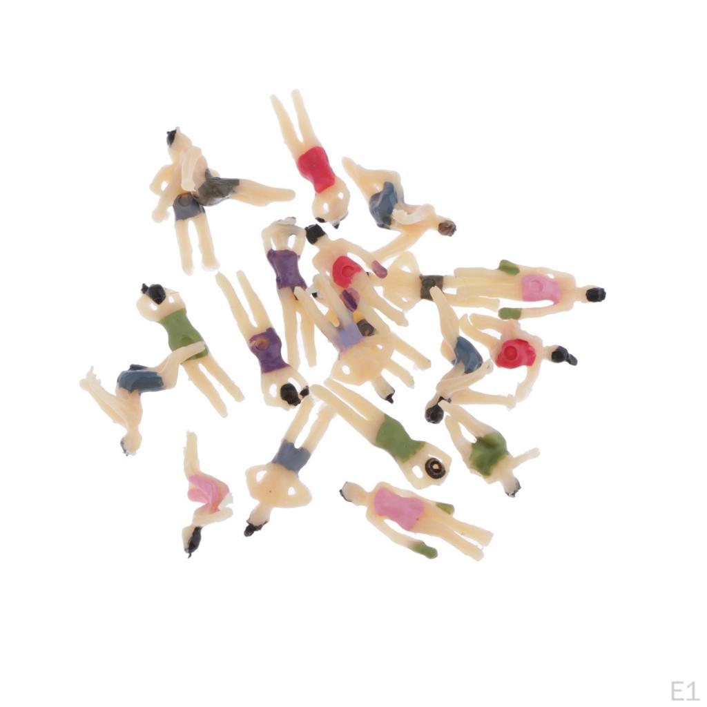 20pcs Scale Colorful Painted Mixed Model People Figure Layout