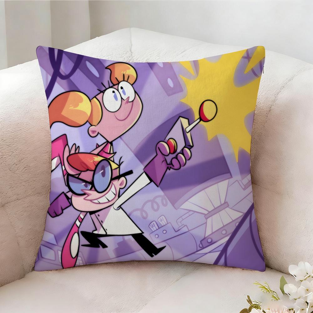 Ddexters Laboratory Anime Pillow Case Pillowcase Doublesided Printed Sofa Cushion Bedroom Headboard Pillow