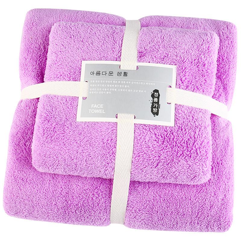Towel Bath Towel Bath Towel Set Thickened Cut Edges No Hair-Loose High-Dense Coral Velvet Sleeve Sleeve Sleeve Gift Nice Idea Towel