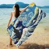 The Great Wave Off Kanagawa Microfiber Beach Towel Absorbent Quick Dry Soft Yoga Swimming Resort Mountain Climbing Towel