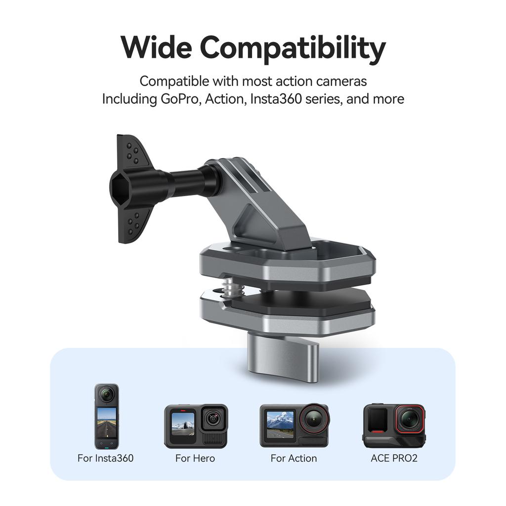 TELESIN Action Camera Motorcycle Windshield Clamp Mount Holder For Gopro Insta360 DJI Action Camera Accessories POV Shoot