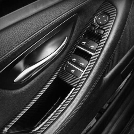 1pcs ABS Carbon Fiber Car Interior Driver Door Handle Trim For BMW 5 F10 10-16