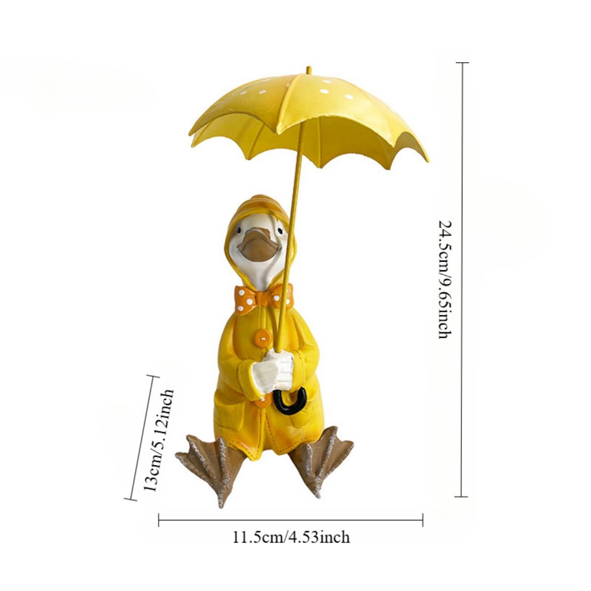 

Домашний декор, статуэтка утки для держания зонтика, скульптурная статуэтка из смолы, расписанная вручную, милый подарок для украшения для детей, женщин, декоративный сад, двор, комната жёлтый