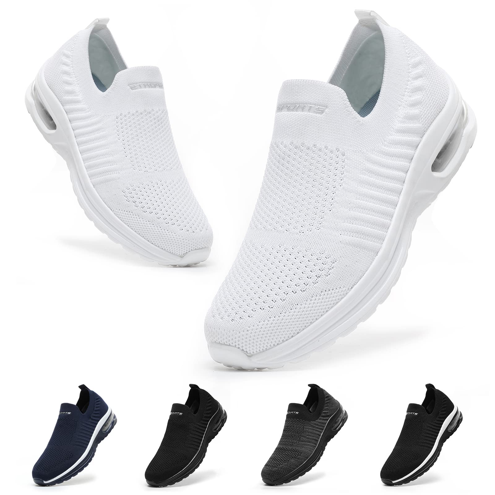 

Кроссовки Hanani для мужчин и медсестры с воздушной подушкой, для бега, повседневные, спортивные, для ходьбы, повседневные, для пары, воздушные, спортивные, толстые, ультра-размера, женские, обувь слипоны, обувь, белый