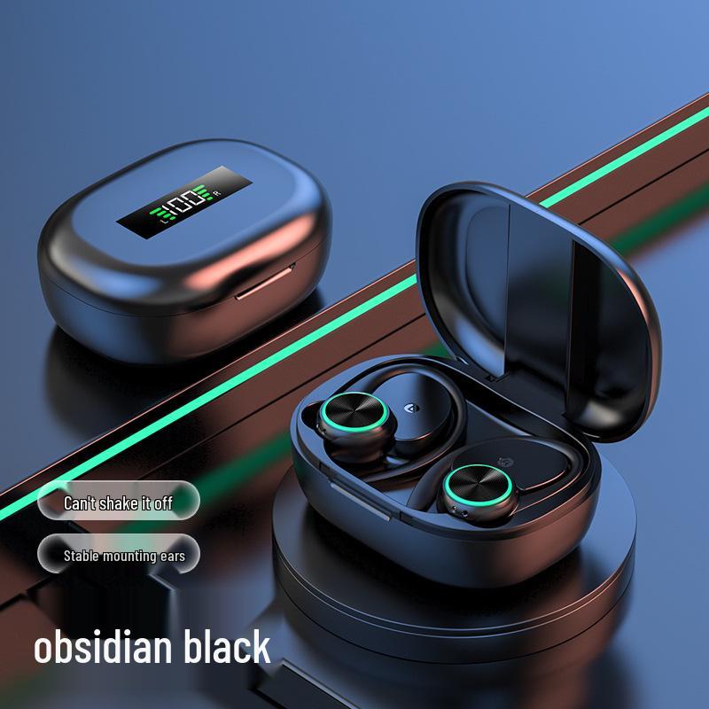 Wireless Bluetooth Earphones with Noise Cancelling and Smart Display, Sport Ear Hook Design