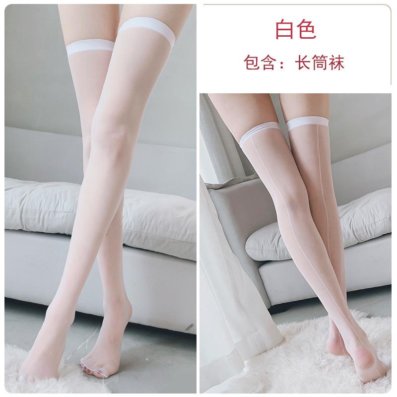 

Сексуальные сексуальные перспективные соблазнительные обтягивающие эластичные тонкие женские чулки выше колена W one size fits all белый