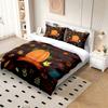 3Pcs Autumn Harvest Pumpkin Print Coreless Down Duvet Covers Multiple Sizes Comfortable Bedrooms Dormitories, Machine Washable