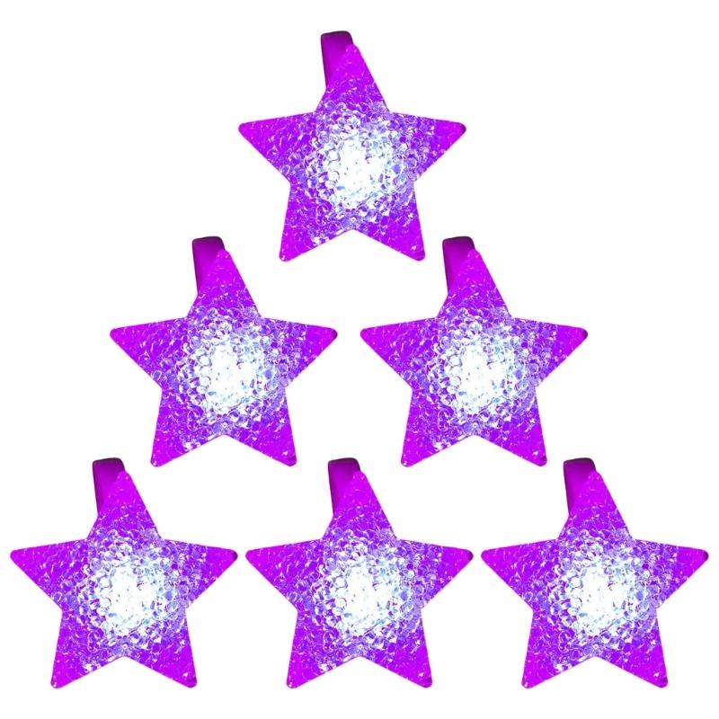 

Pack of 6 Glowing Bracelets Fun Light Up Wristbands Bright LED Glowing Bracelets with Star for Kids and Adults Party Fun