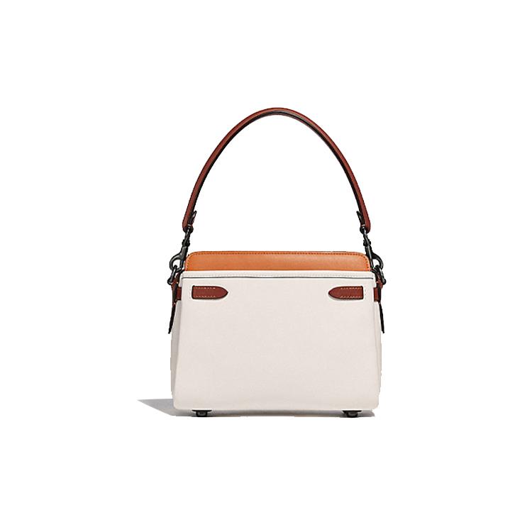 New COACH Tate Leather Handbag, Shoulder Bag, Crossbody Bag Women's White, Brown & Multicolor C2586-V5SBJ