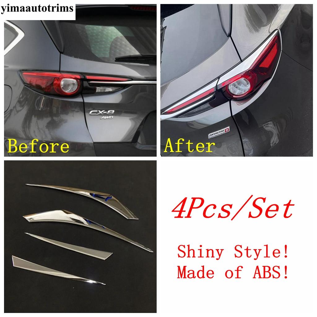 For Mazda CX-8 KG CX8 2017 - Front Head Light Eyebrow Window Sequin Wiper Rearview Mirror Bumper Fog Cover Trim Accessories