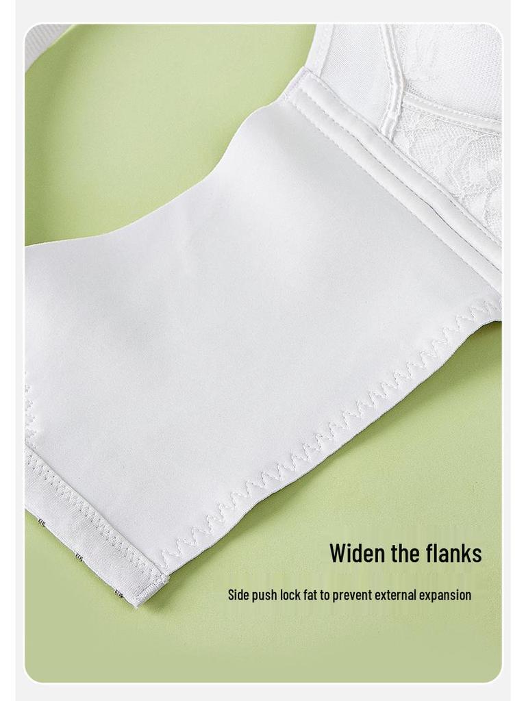 Women's Lace Push-Up Wireless Bra: Medium Thick, Anti-Sagging, Adjustable Support