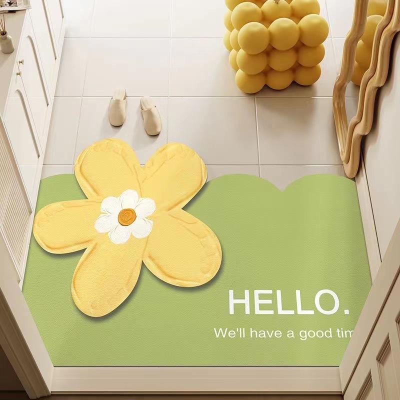 

Коврик для ванной комнаты с нескользящим рисунком и цветами, впитывающий и нескользящий коврик для ванной комнаты 40*60cm