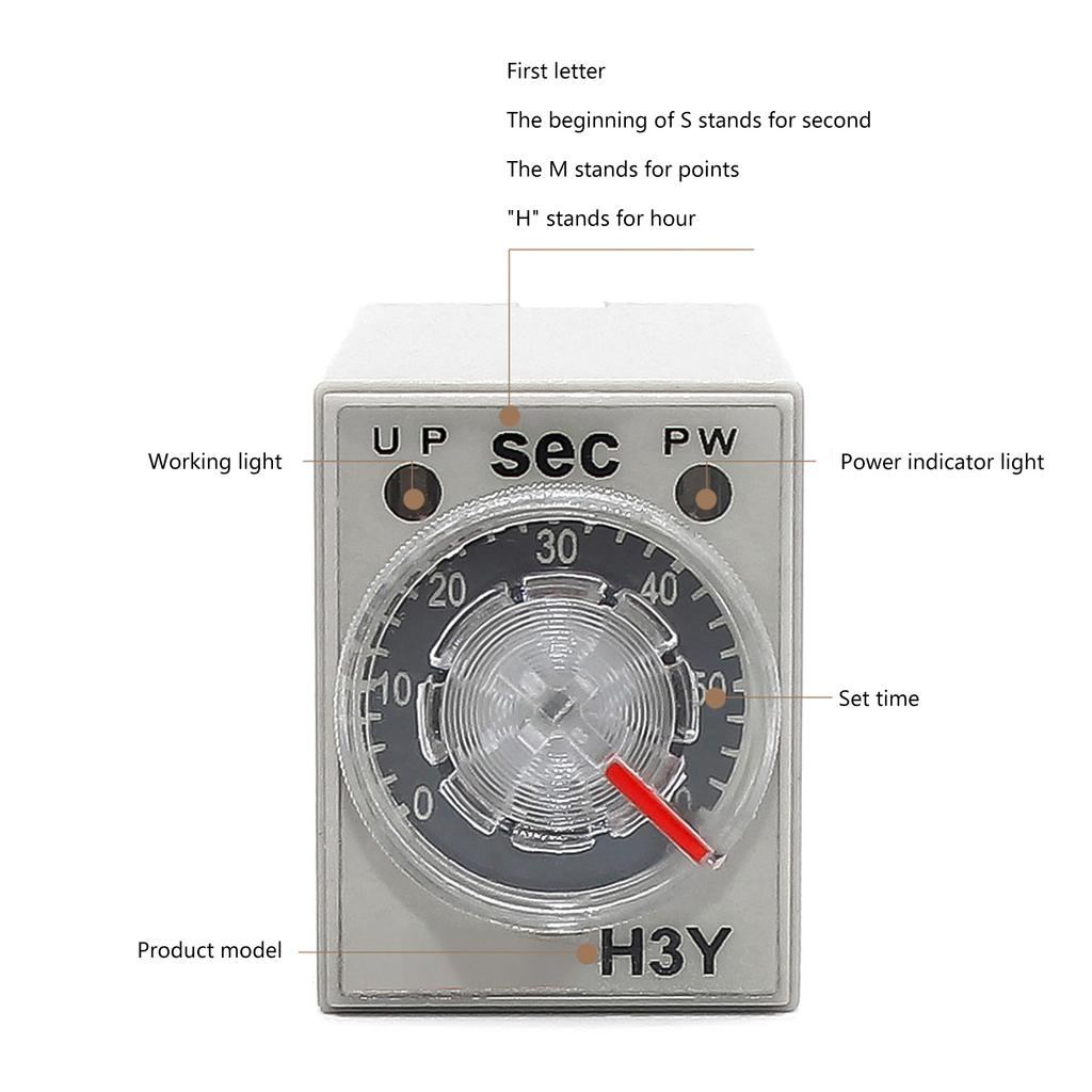 Power On Time Relay Delay Timer With Base Socket 10s Timer Timing Time Relay Power-on Delay Rotary Knob Enduring
