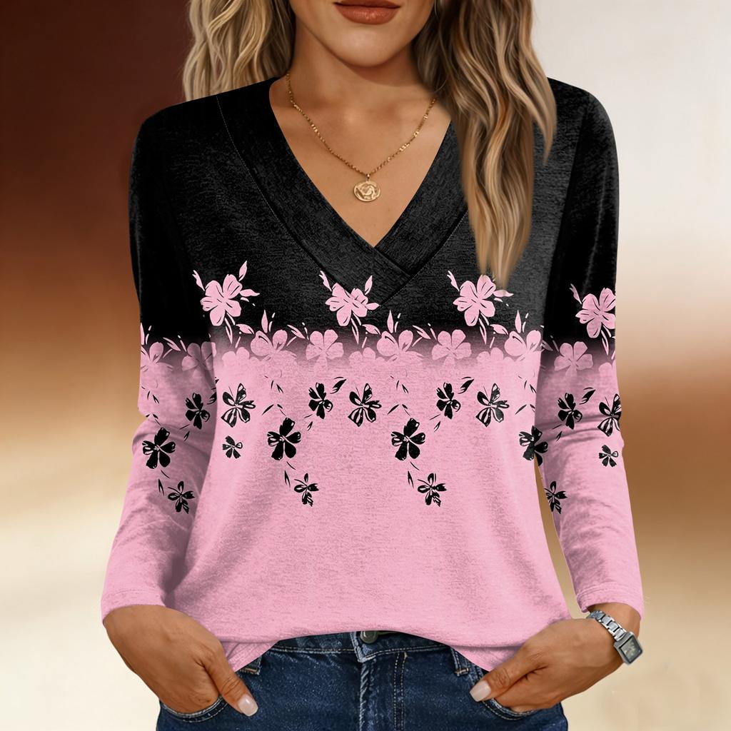 Long Sleeve Shirts For Women Cute Print Graphic Tees Blouses Casual Plus Size Basic Tops Pullover