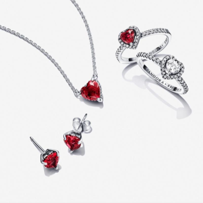 Pandora Red Heart Stud Earring 292549c01