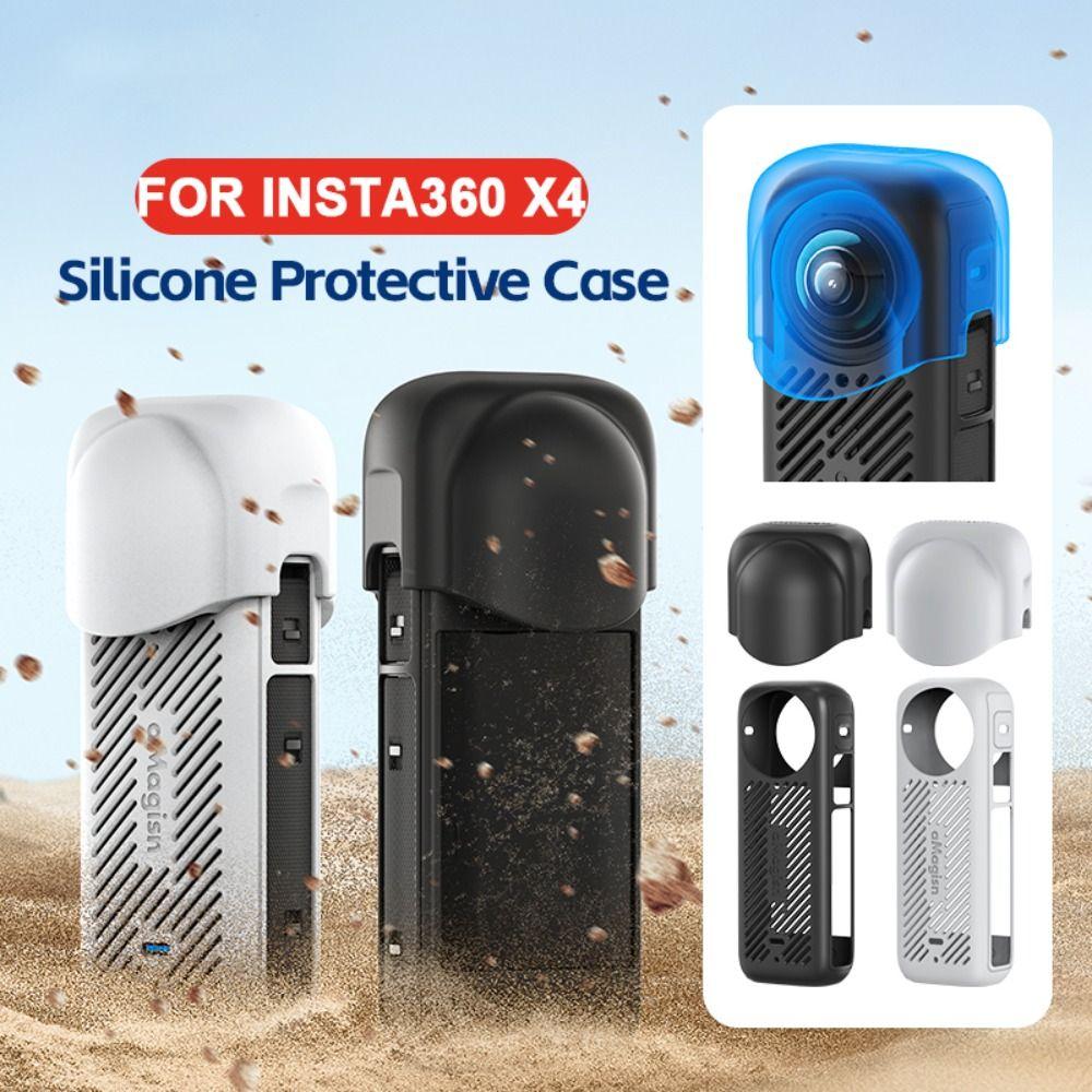 

Anti-Scratch Lens Cap Sleeve Silicone Protector New Protective Case for Insta360 X4 Grey-Lens Cap