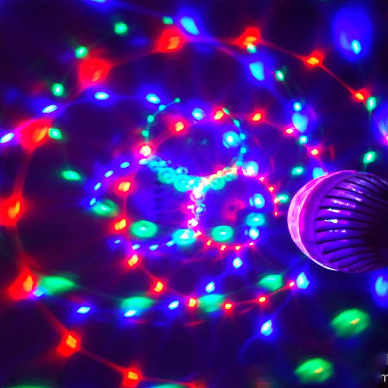 Auto Rotating E27 Crystal Magic Ball DJ Disco Party Light Stage Lighting Effect Bulb Lamp