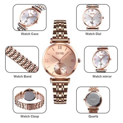 Women's Gold Watch, Simple Design, Ultra-Thin, Waterproof, Classic, Stylish, Casual, Cute, Business, Stainless Steel, Gift