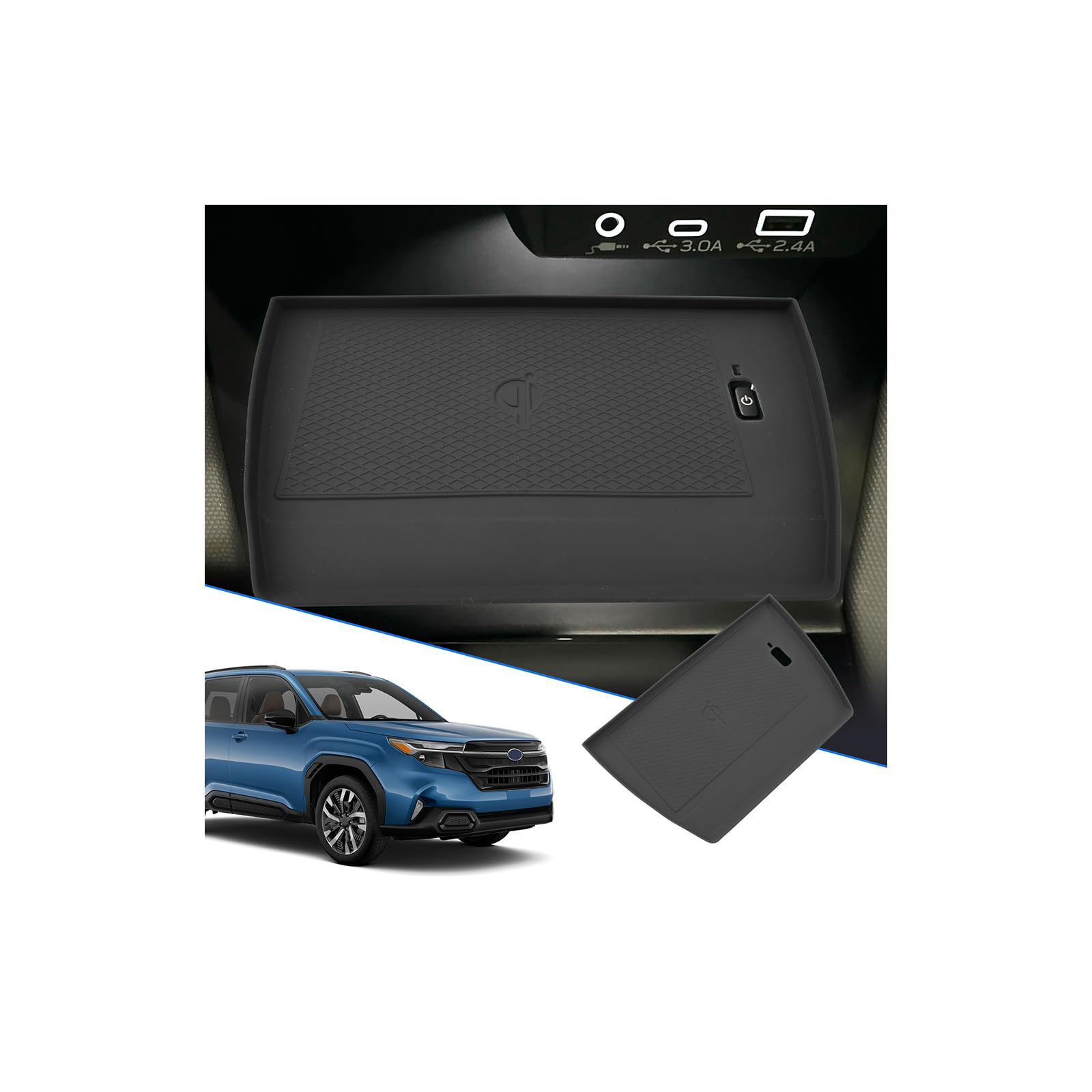 

SXCY New Subaru Forester Open Tray Mat Wireless Charging Silicone Pad Rubber Mat Center subaru forester charging mat