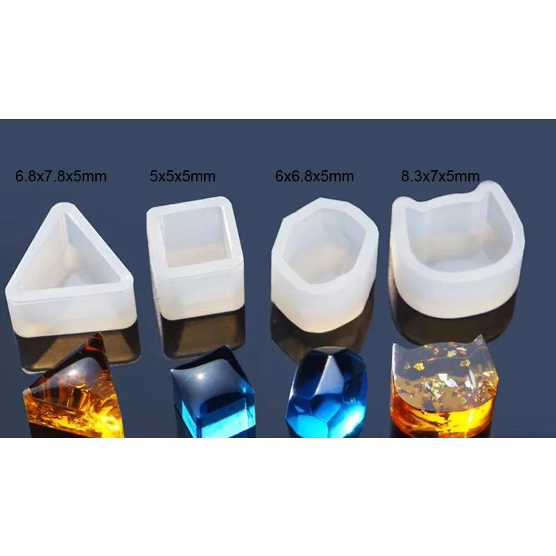 4PCS/set DIY Silicone Earring Ear Stud Mold Making Jewelry Resin Casting Mould Craft Tool Silicone  Earring Back Settings Molds
