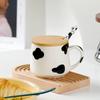 Cute Ceramic Coffee Mug Tea Cup Hidden 3D Cow With Spoon Lid Stuff Funny Cool Christmas Birthday Novelty Women Girls Kids Gifts