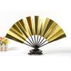 Ancient Chinese Style Golden Portable Folding Fan Bamboo Ribs Japanese Decor Stage Fan Girl Hanfu Dance Performance Hand Fan