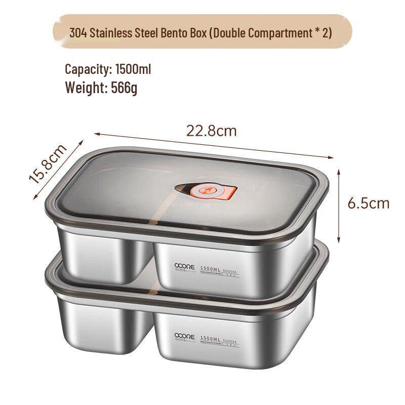 Qiwei Microwaveable 316 Stainless Steel Lunch Box