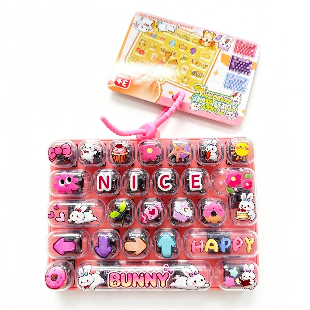 New Popular Cute Stress Relieving Toy 26 Button Press Toy Durable Bag Decoration Family Party Aaaaa