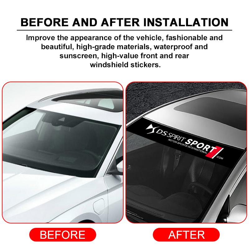 1 Stück Dekorative Auto-Frontscheiben-Aufkleber Für DS SPIRIT DS3 DS4 DS4S DS5 5LS DS6 DS7 DS9 WILD RUBIS E-Tense DIVINEDS