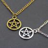 Women Men Round Hollow Star Pentagram Pendant Necklace Xmas Gift Cool