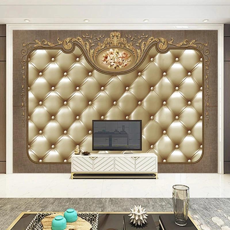 3D Photo Wallpaper For Bedroom Walls Mural European Style Soft Bag Luxury Living Room TV Background Decor Wall Painting