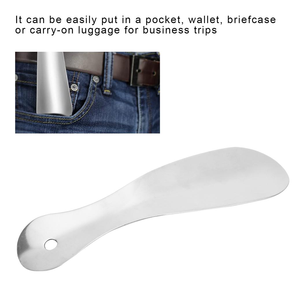 Shoe Horn Stainless Steel Portable Solid Shoe Spoon Tongue Travel Shoe Helper Stick