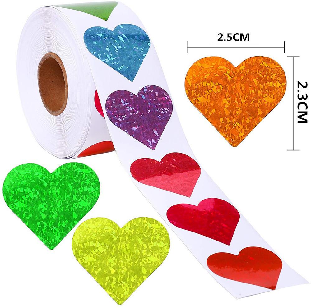 Valentine Day Sticker Decoration Sticker Tape 2.5cm  (500 Pcs Per Roll)