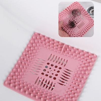 3pcs/set Anti-blocking Sink Strainer Square Shape Floor Drain Mesh Trap Hair Clean Up Shower Drain Pad