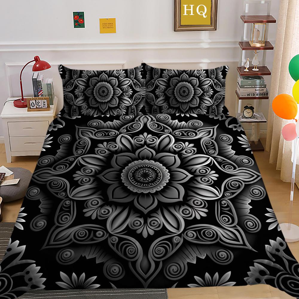 

3D красивый комплект постельного белья с принтом мандалы, чехол королевского размера из микрофибры для девочек, чехол для постельного белья, домашний текстиль EU Single 135x200cm