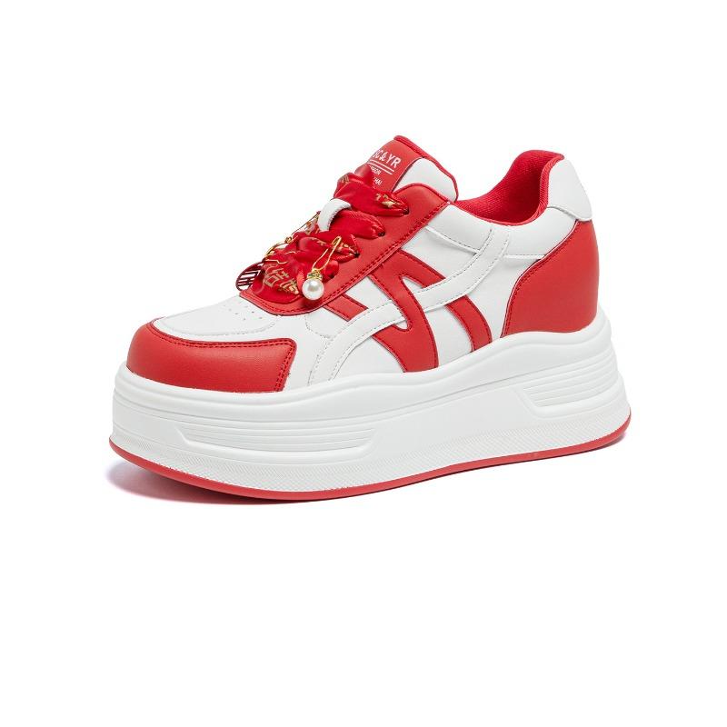 Rutschfeste Schuhe, Damenschuhe, Schuhe mit dicker Sohle zur Höhenvergrößerung, Sport- und Freizeit-Board-Schuhe