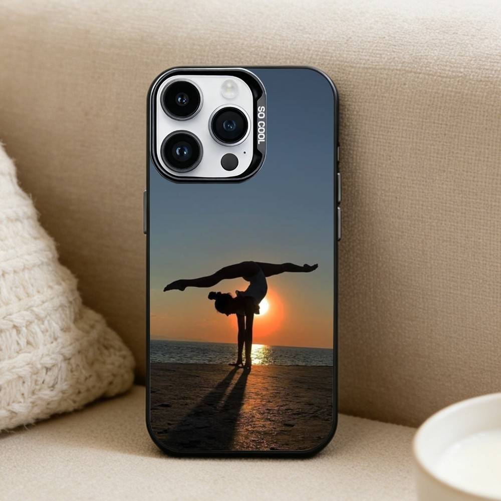 

Чехол для телефона GYM Girl Gymnastic для iPhone 16,15,14,13,12,17,Pro,MAX Черный Матовый Ударопрочный Чехол iPhone13PRO