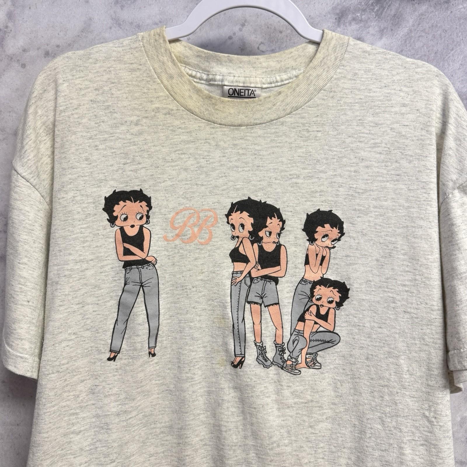 Vintage 90s Betty Boop T Shirt Heather Gray Size XL Hip Hop XXL