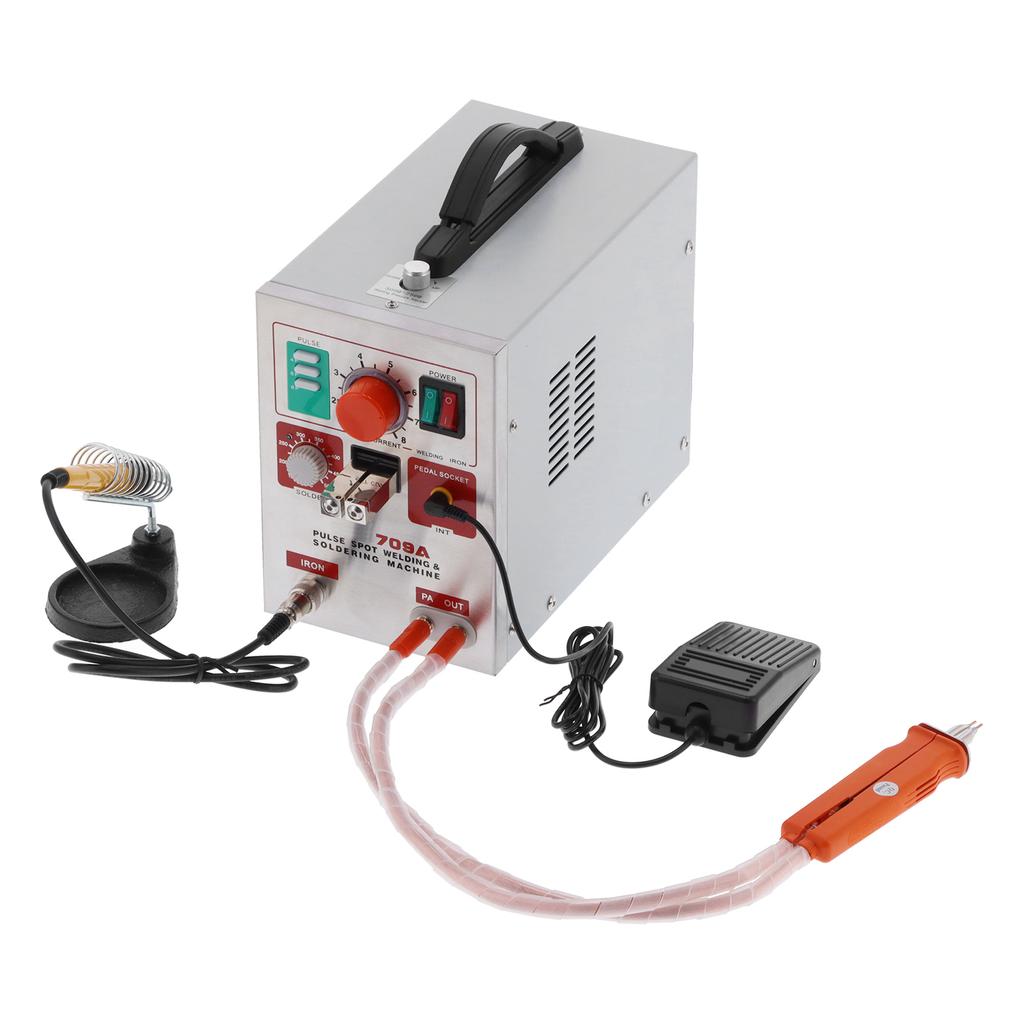 709A Akku Punktschweißgerät Lithium Impulsschweißmaschine Werkzeug Tragbare Lötstation US-Stecker 110V