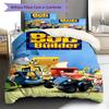 Bob the Builder Pattern Bedding,Quilt Set Quilt Cover Pillowcase Home Birthday Gift (1 * Duvet Cover + 2 * Pillowcase, Without Core)