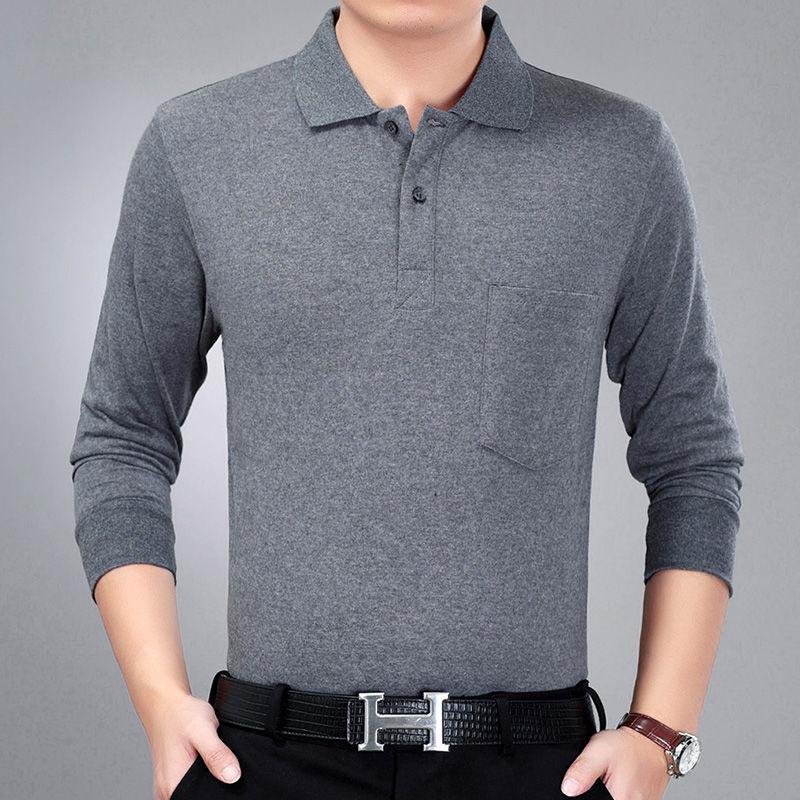 Moda Hombre Nuevo Negocios Camisas Polo Rayadas Coreano Primavera Otoño Casual Manga Larga Solapa Bolsillos Ropa Masculina Algodón Tops 2025