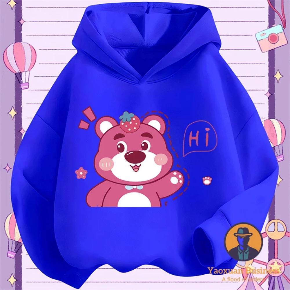 Fashion 2025 Hug Bear Boys' and Girls' Hoodies Cute Cartoon Print Windproof and Warm Autumn/Winter New Collection