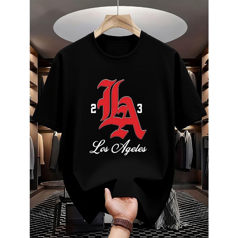 European sizes **LA Gothic Type Tee | Retro Metropolitan Streetwear | Vintage-Inspired Font Design S чёрный