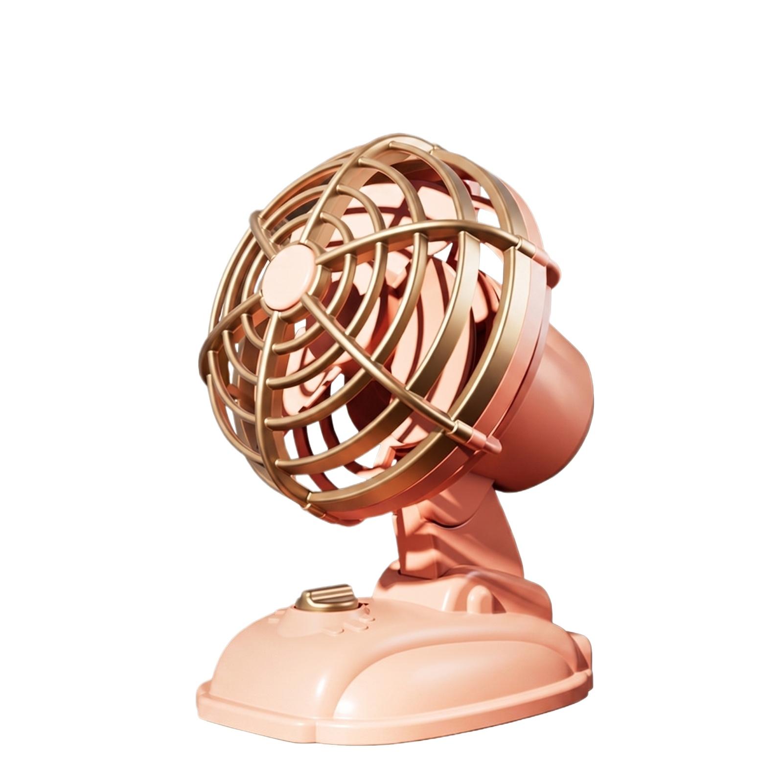 

Vintage Style Mini Desktop Fan Portable Small Electric Fan with Adjustable Tilt Compact Design for Office Home Use and Travel ONE SIZE рожевий
