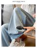 Women's Blue Wide-Leg Drape Jeans