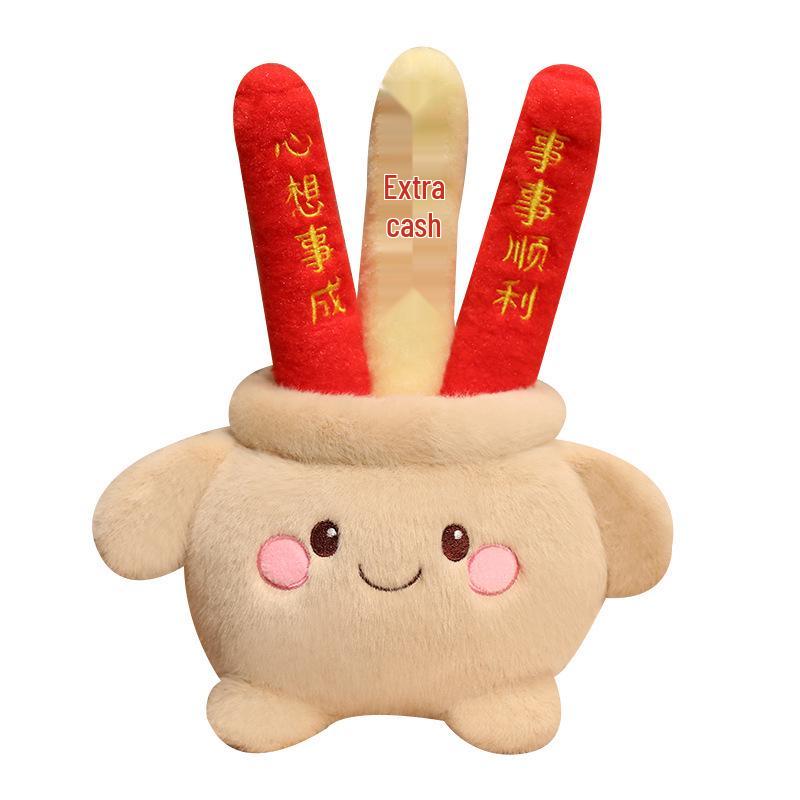 Prayer Incense Burner Plush Doll - Lucky Exam Charm Ornament